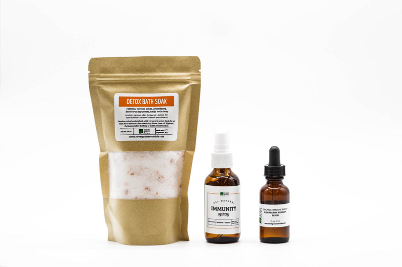 Wellness Bundle - Detox Bath Soak, Immunity Spray and Elderberry Rosehip Elixir
