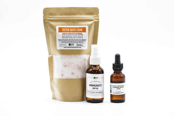 Wellness Bundle - Detox Bath Soak, Immunity Spray and Elderberry Rosehip Elixir